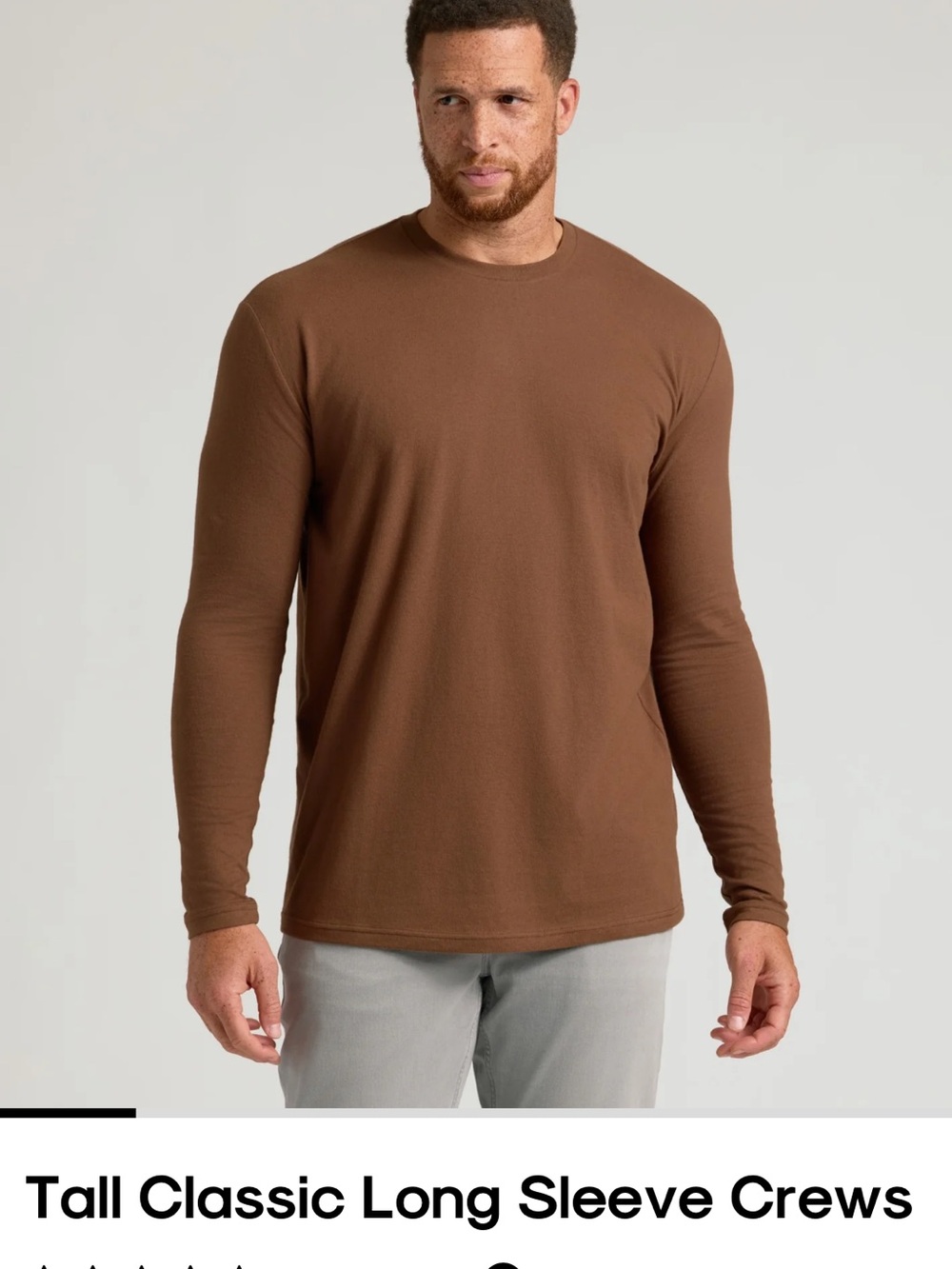 XL Tall Classic Long Sleeve Crew Shirt - Brown / Sepiawood - True Classic